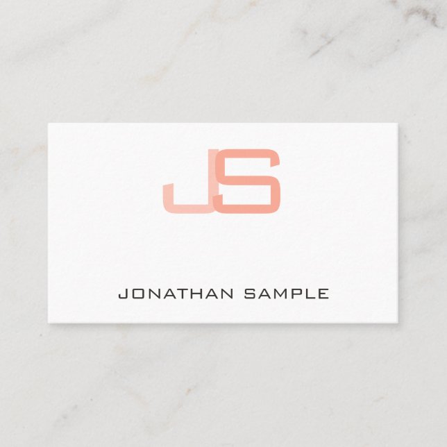 Professional Personalized Monogram Modern Elegant Business Card (Front)