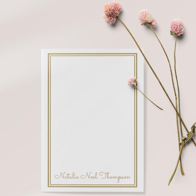 Professional Personalized Monogram Name Gold Large Post-it Notes (Creator Uploaded)