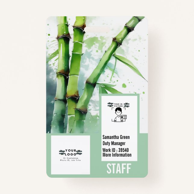 Professional Personalized security photo card  Badge (Front)