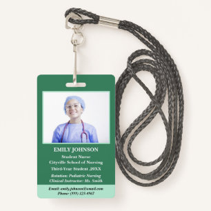 Professional Personalized Student Nurse  Badge
