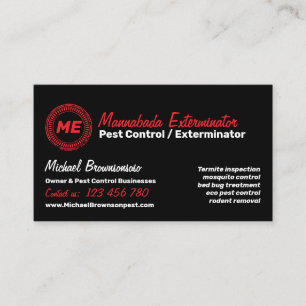 Professional Pest Control Exterminator Business Card
