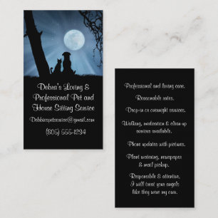 Professional Pet and House Sitting Dog and Cat Business Card