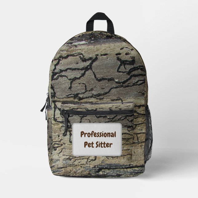 Professional Pet Sitter Rustic Animal Caregiver Printed Backpack (Front)