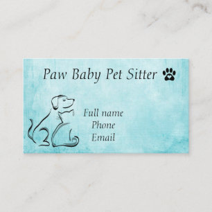 Professional pet sitting service business card