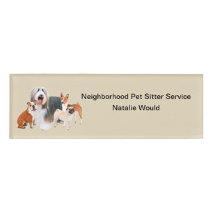 Professional Pet Theme Name Tag