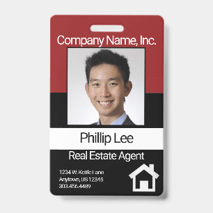 Professional Photo Badge - Dark Red / Black