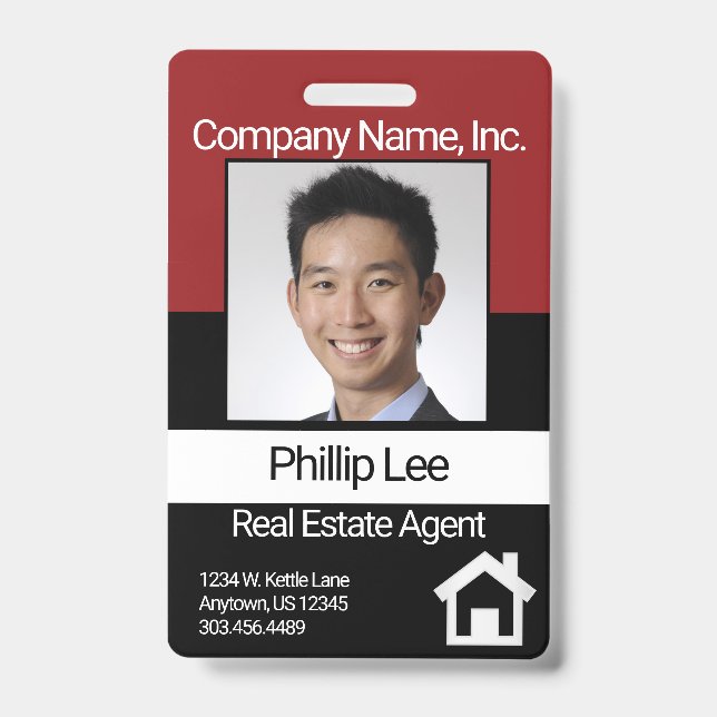 Professional Photo Badge - Dark Red / Black (Front)