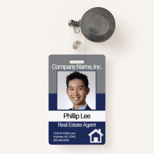Professional Photo Badge - Gray / Blue