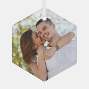 Professional Photo Glass Hexagon Ornament
