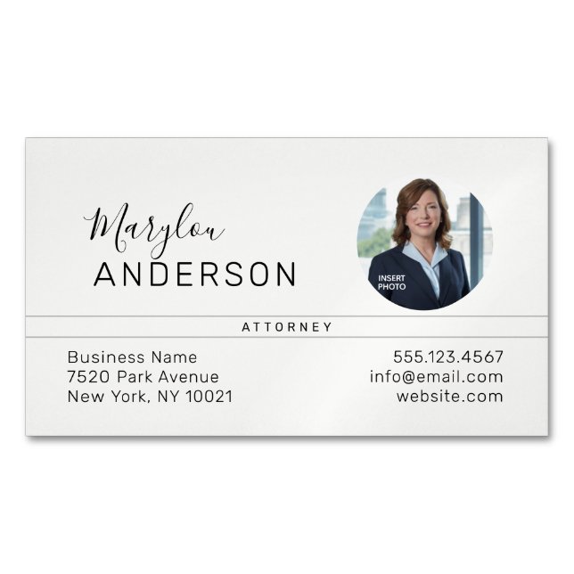 Professional (Photo Insert) UNISEX - Magnetic Business Card (Front)