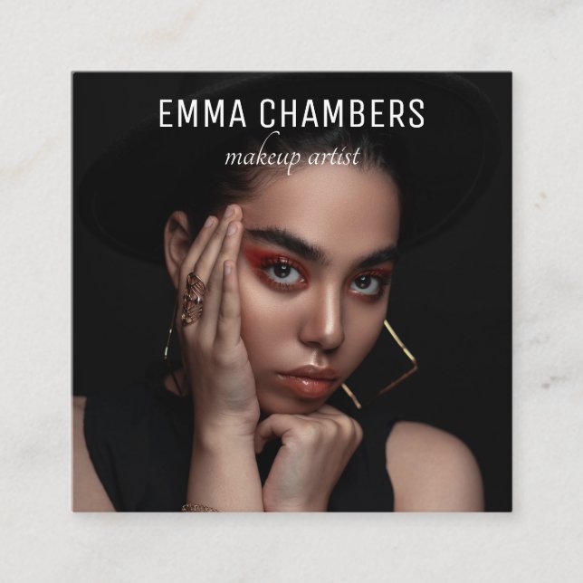 Professional Photo Makeup Artist  Square Business Card (Front)