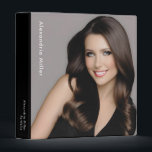 Professional Photo Portfolio Binder<br><div class="desc">Showcase your best work with this personalized 3-ring binder for professional photographers, actors, models and more. The design features a large photo of your choice with your name or custom text on the left side in simple stylish font. The spine also features custom text for easy labeling. Perfect for keeping...</div>