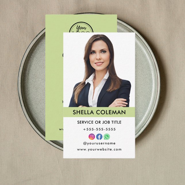 Professional Photo Qr Code Instagram Facebook Business Card (Creator Uploaded)