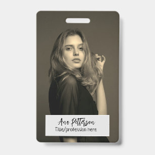 professional photo QR website email social modern Badge