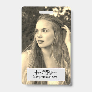 professional photo QR website email social modern Badge