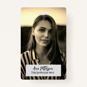 professional photo QR website email social modern Badge