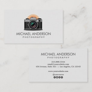 Professional Photographer camera logo Photography  Business Card