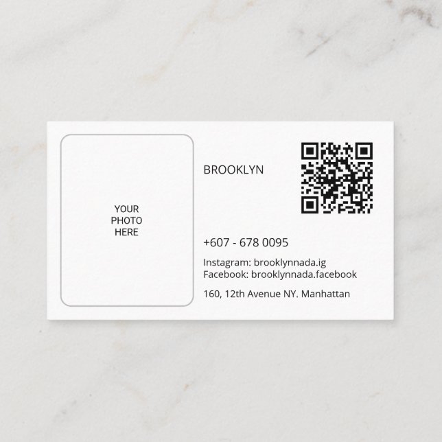 Professional Photographer Cards Design With QRcode (Back)