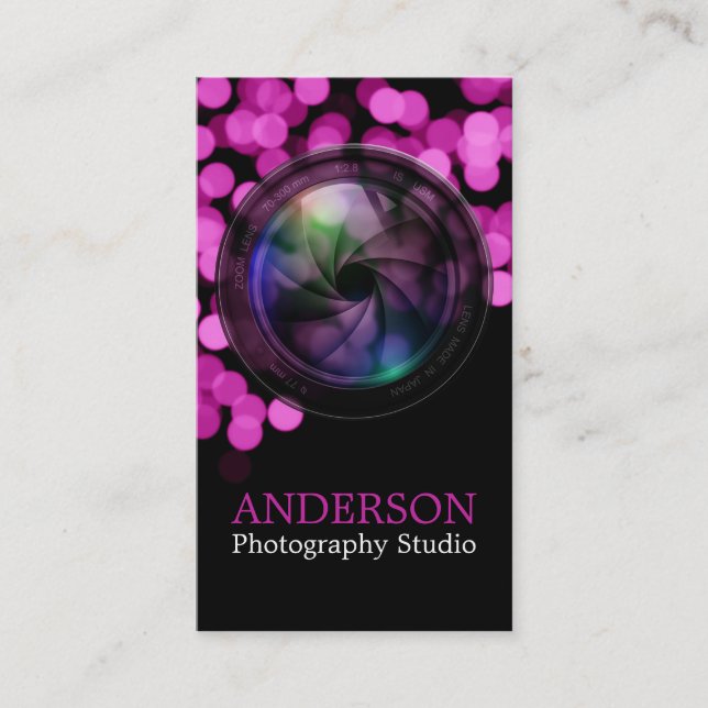 Professional Photographer Vertical Business Card b (Front)
