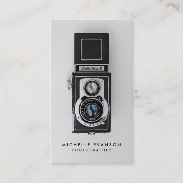 Professional Photographer Vintage Camera Business Card (Front)