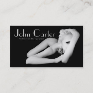 Professional Photographer Woman Model Black Business Card