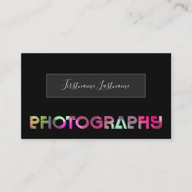 Professional Photography Photographer Videographer Business Card (Front)