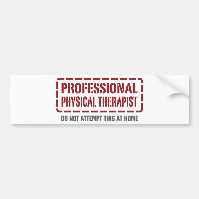 Professional Physical Therapist Bumper Sticker (Front)
