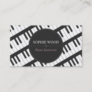 Professional Piano Instructor Business Card