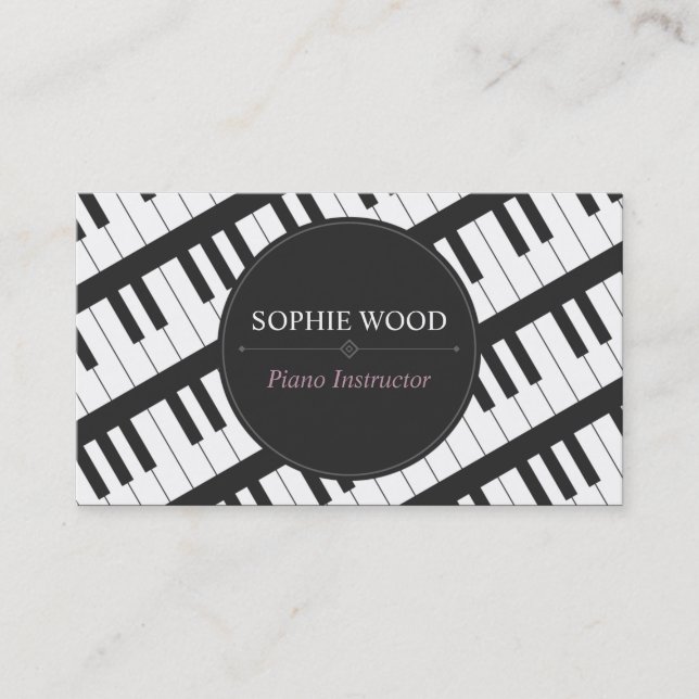 Professional Piano Instructor Business Card (Front)