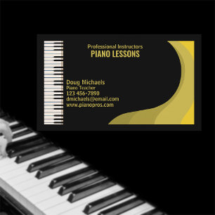 Professional Piano Teacher Business Card