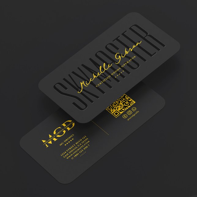 Professional Pilot Drone Operator Yellow Black Business Card (Professional Pilot Drone Operator Yellow Black Business Card
)
