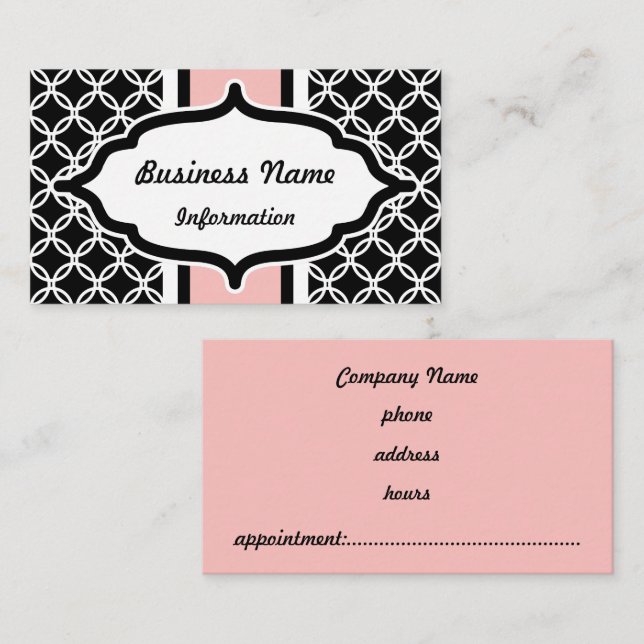 Professional Pink and Black Business Card (Front/Back)