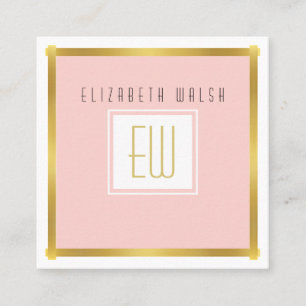 Professional Pink Blush and Gold Card Design