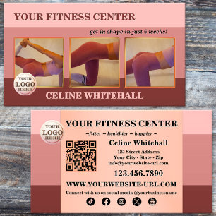 Professional Pink Photo Fitness Centre Business Card