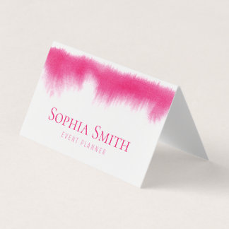 Professional pink watercolor Trendy Event Planner Business Card