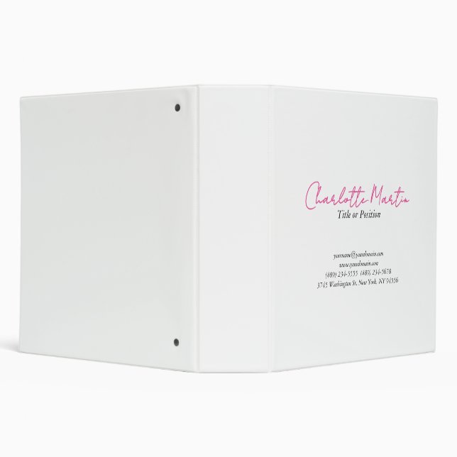 Professional Pink White Manager Consultant Chief Binder (Background)