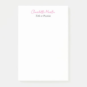 Professional Pink White Manager Consultant Chief Post-it Notes