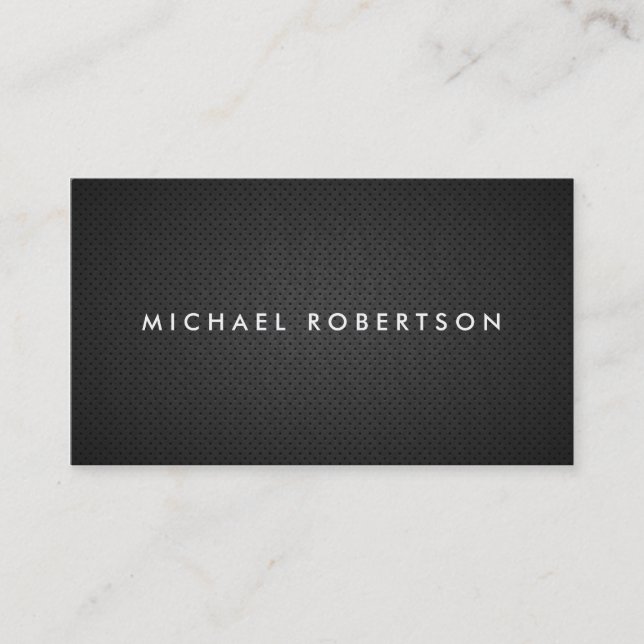 Professional Plain Elegant Black Modern Metal Business Card (Front)