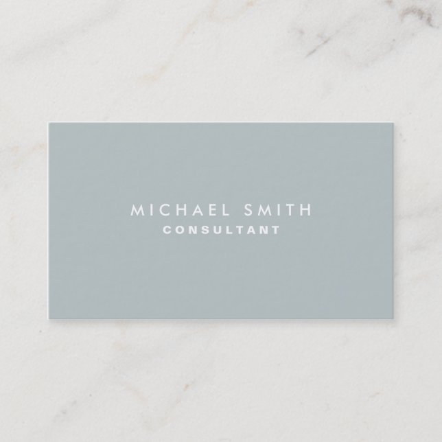 Professional Plain Elegant Interior Decorator Grey Business Card (Front)