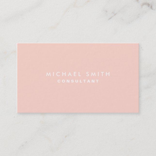 Professional Plain Elegant Interior Decorator Pink Business Card (Front)