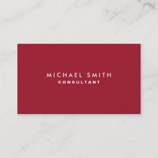 Professional Plain Elegant Interior Decorator Red Business Card