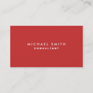 Professional Plain Elegant Interior Decorator Red Business Card