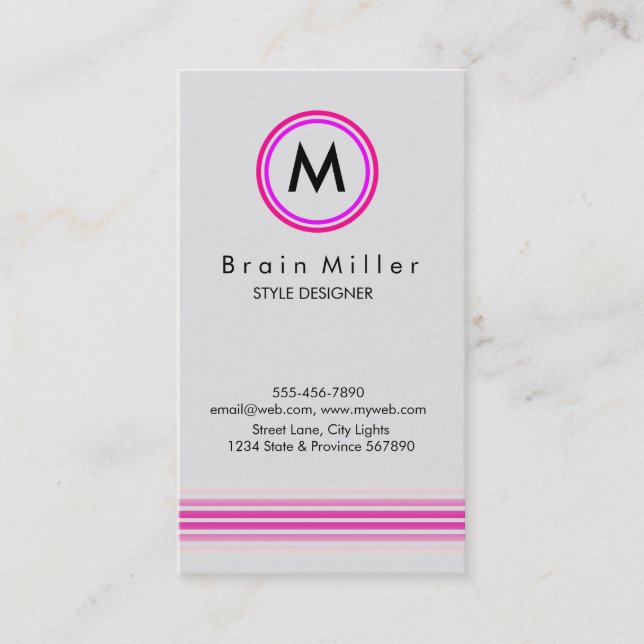 Professional Plain Elegant Modern Simple Business Card (Front)