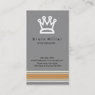Professional Plain Elegant Modern Simple Crown Business Card