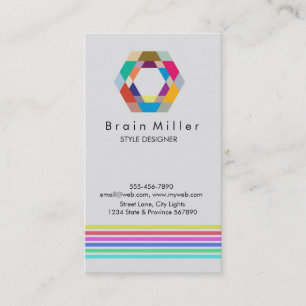 Professional Plain Elegant Modern Simple Hexagon Business Card
