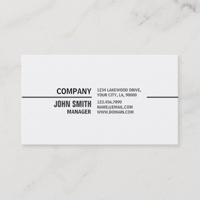 Professional Plain Elegant Real Estate White Business Card (Front)