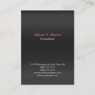 Professional Plain Grey Feminine Minimalist Unique Business Card