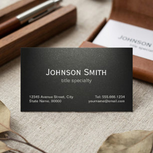 Professional Plain Matte Black - Simple Stylish Business Card