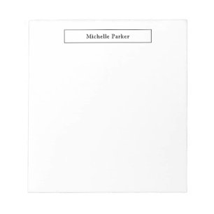 Professional Plain Minimalist Modern Black White Notepad