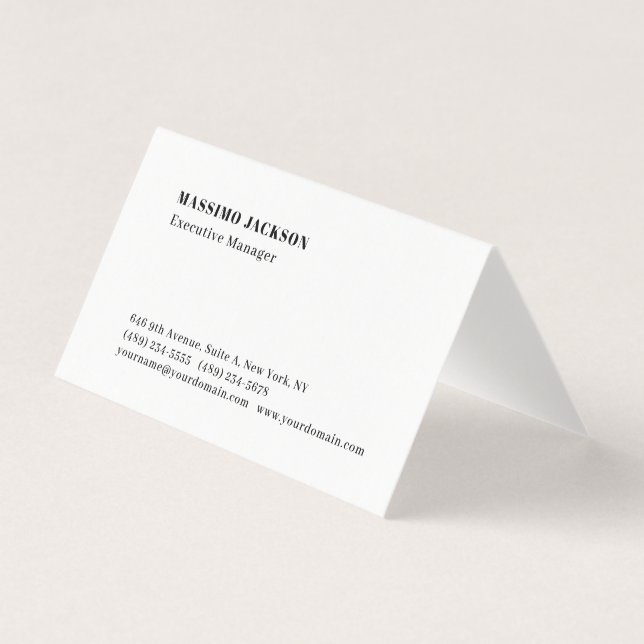 Professional plain minimalist modern business card (Front)